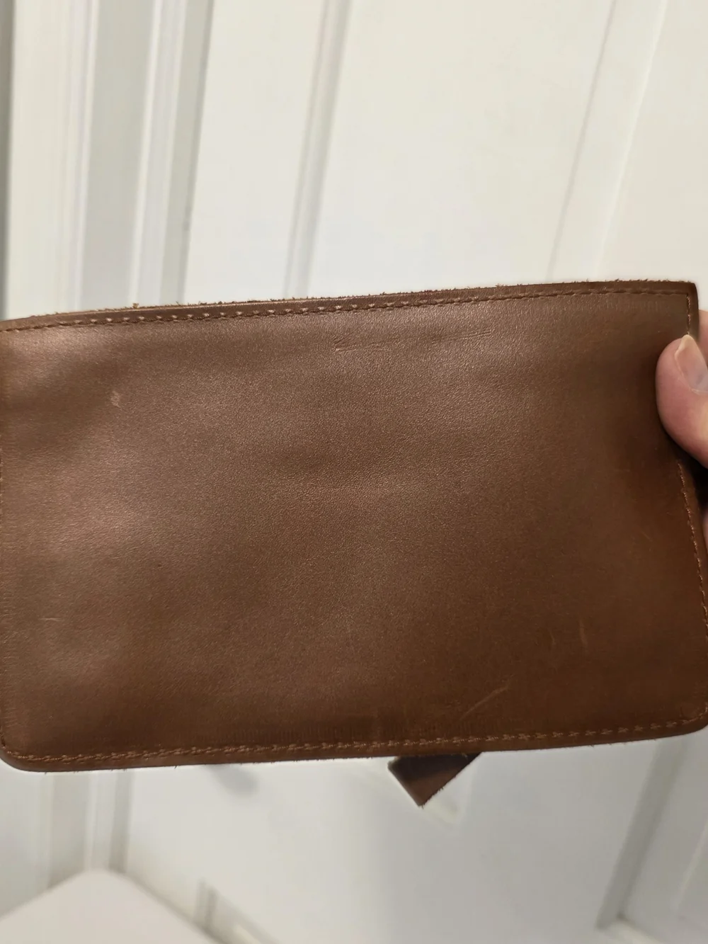 Portland Leather Goods Adriana Brown Leather Wristlet/Clutch, Slim, Versatile